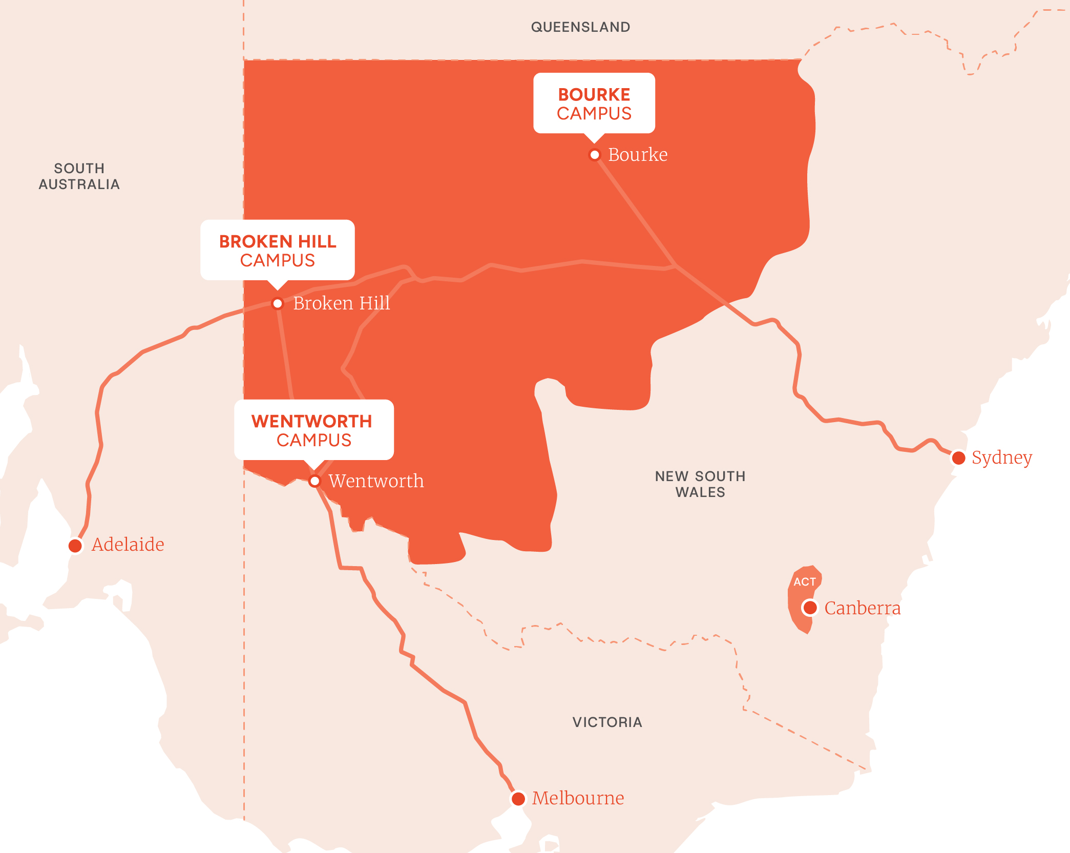 Campus Locations. Broken Hill, Bourke, Wentworth